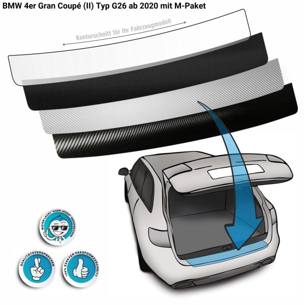 Lackschutzfolie Ladekantenschutz passend für BMW 4er Gran Coupé (II) Typ G26 ab 2020 mit M-Paket