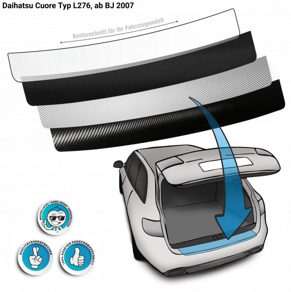 Lackschutzfolie Ladekantenschutz passend für Daihatsu Cuore Typ L276, ab BJ 2007